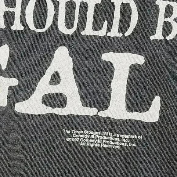 Vtg The Three Stooges 1997 "Why Cloning Should Be Illegal" T-Shirt Men's L Black - Picture 4 of 9